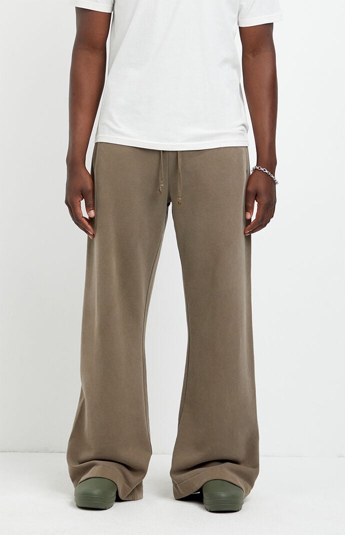 Pacsun Brown Fleece Baggy Bootcut Sweatpants