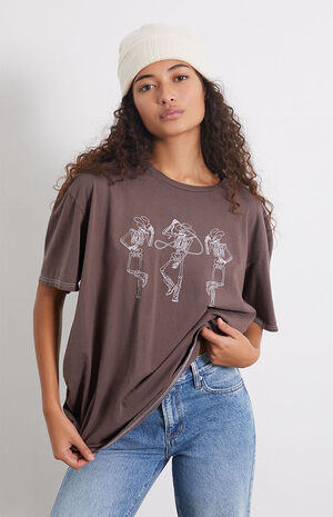 Cowboy Skeleton Oversized T-Shirt image number 2