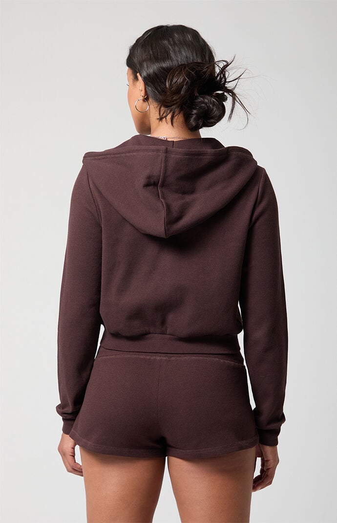 PAC 1980 Active Aspen Waffle Knit Zip Up Hoodie