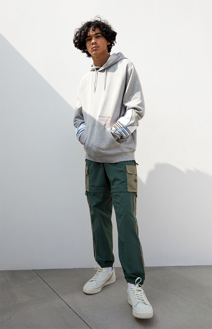 Heather Grey Tricolor Trefoil Hoodie