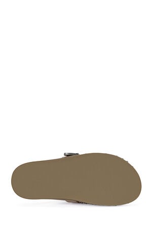 Women's Tan Flair Faux Leather Turquoise Mules image number 4