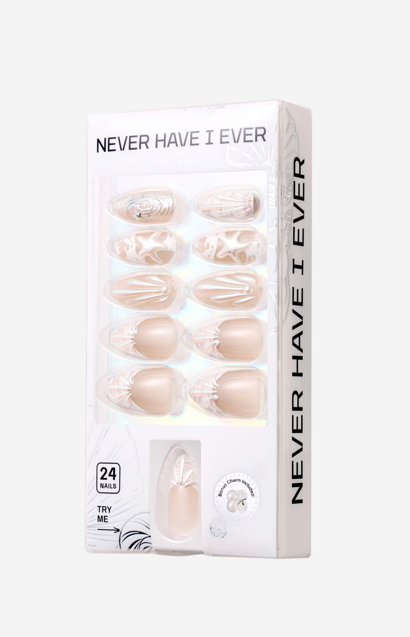NEVER HAVE I EVER Pearly Girl Almond Press-On Nails