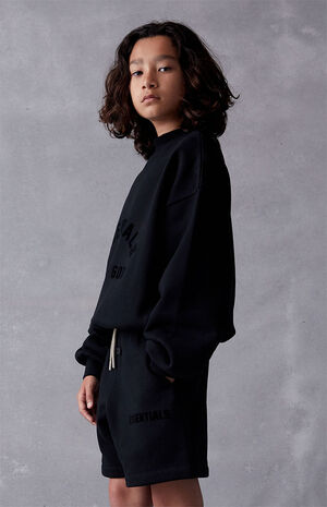 Essentials Jet Black Sweat Shorts image number 3