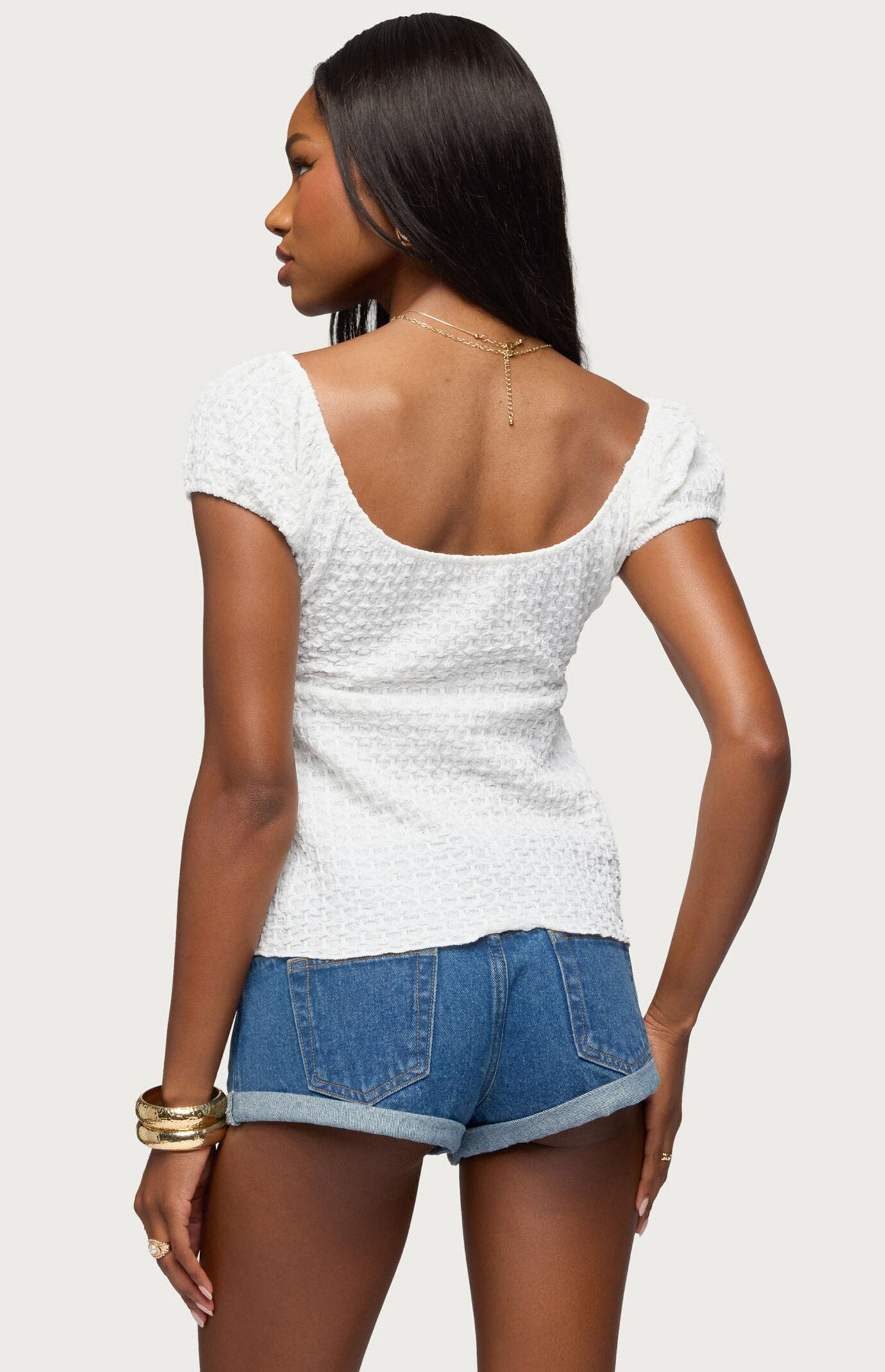 Edikted Dorothey Textured Tie Top