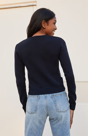 Blue Elizabeth Argyle Cardigan image number 4