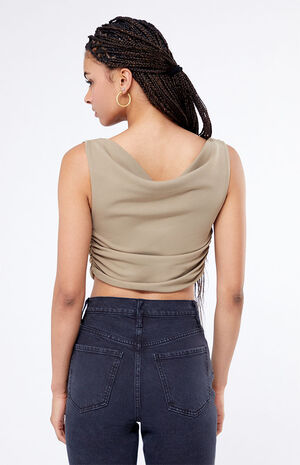 x PacSun Draped Cropped Tank Top image number 3