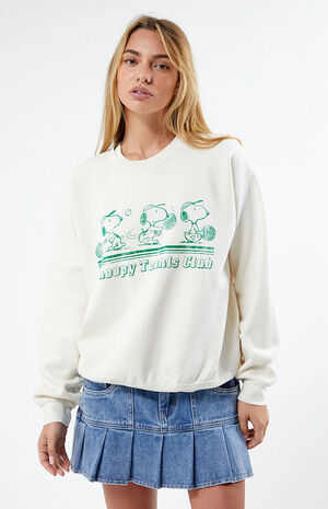 Snoopy Tennis Club Crew Neck Sweatshirt image number 1