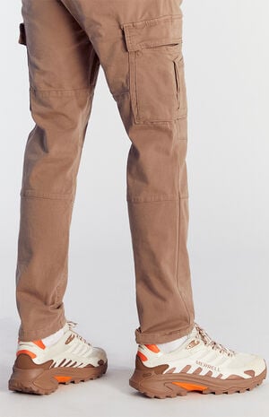 Stretch Taupe Slim Cargo Pants image number 5
