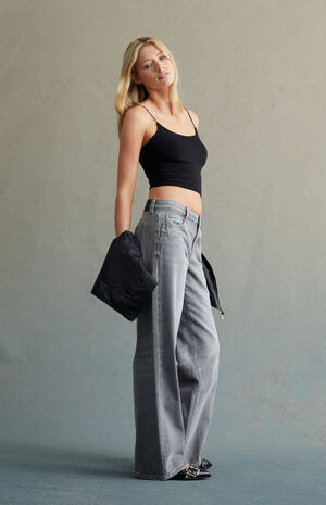 Light Gray Low Rise Baggy Jeans image number 1