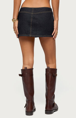 Leire No Waistband Denim Mini Skort image number 3