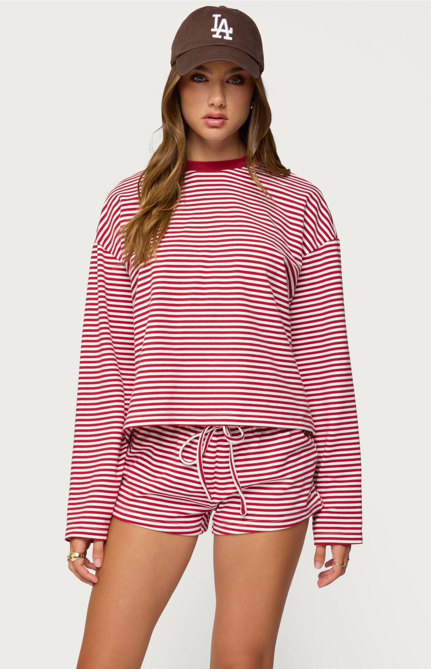 Edikted Jainee Striped Long Sleeve T-Shirt