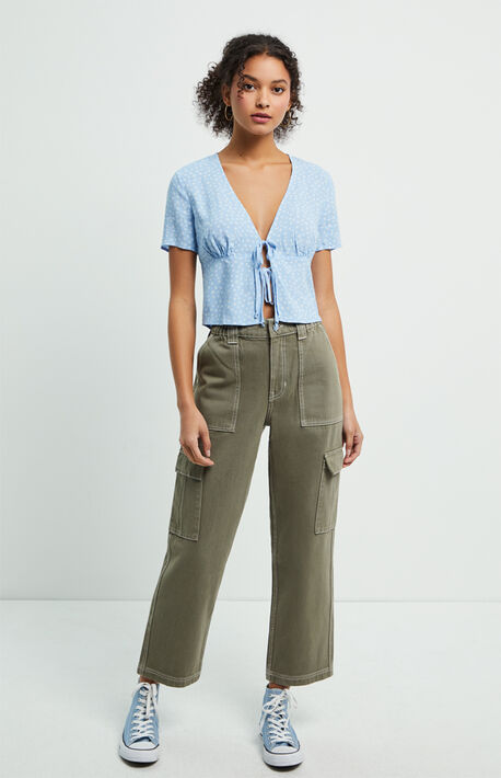 Double Tie Woven Top