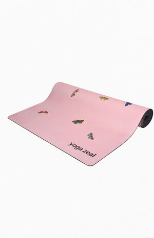 Pink Butterfly Yoga Mat image number 2