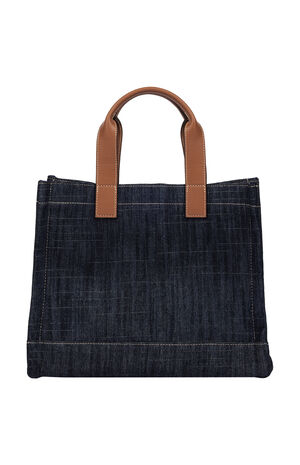 Medium Logo Dark Denim Tote Bag image number 4