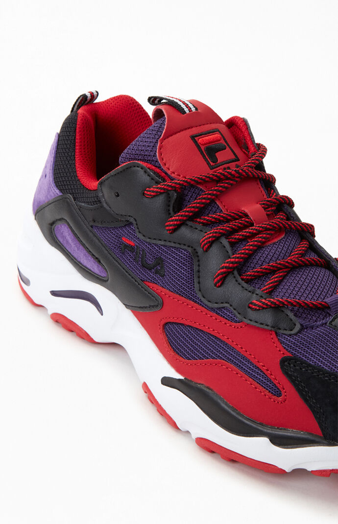 White & Burgundy Ray Tracer Shoes