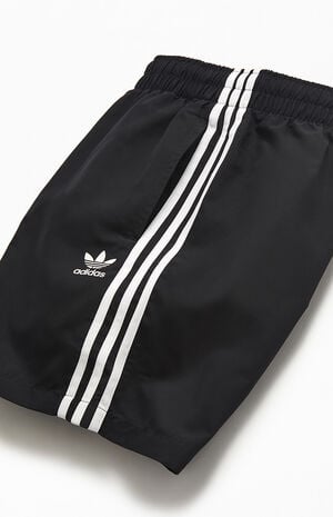 Black 3-Stripe 16" Swim Trunks image number 4