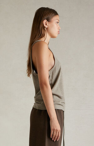 Women's Heather Grey Tank Top image number 3