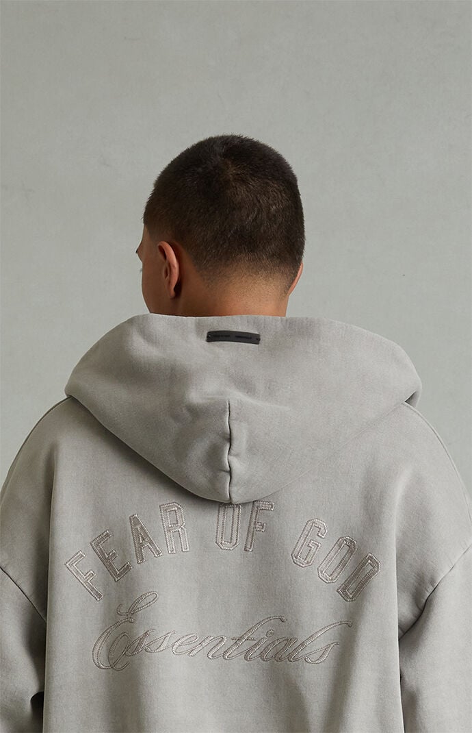 Fear of God ESSENTIALS Smoke Grey Classic Fleece Zip Up Hoodie