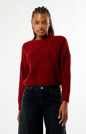 Cable Knit Cozy Crew Neck Sweater image number 1