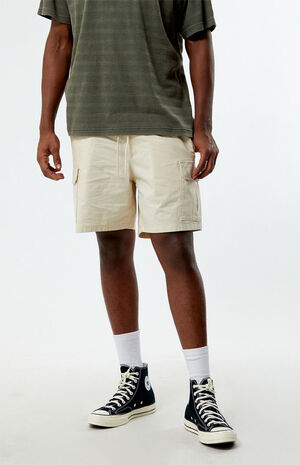 Cream Cargo Shorts image number 2