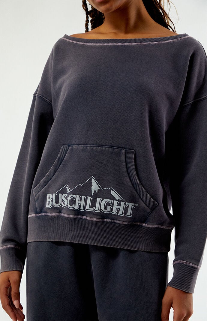 BUSCH LIGHT 89 Off-The-Shoulder Sweatshirt