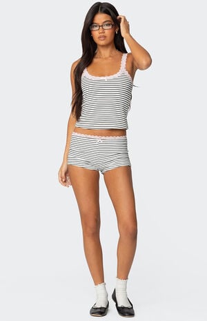 Sofi Striped Ribbed Shorts image number 1
