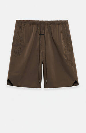 Brown Active Trace Relaxed Shorts image number 1