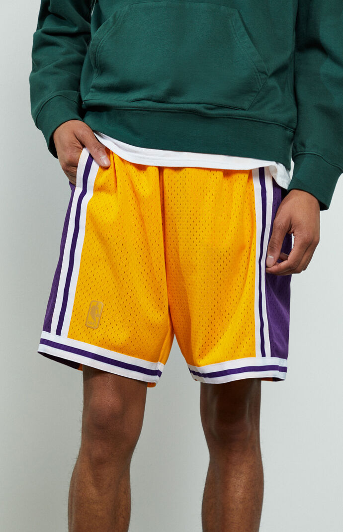 Mitchell Ness Swingman Lakers Basketball Shorts Pacsun