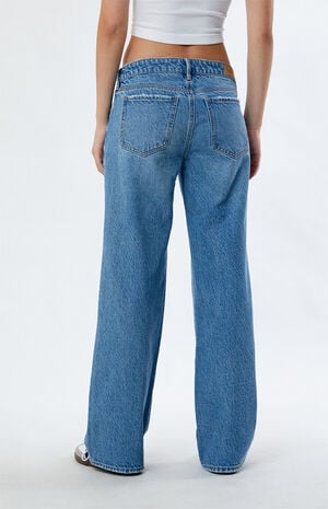 Eco Medium Indigo Low Rise Wide Leg Jeans image number 4