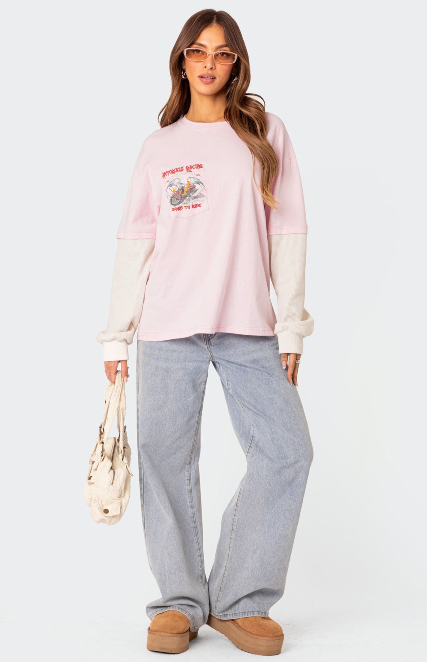 Edikted Racing Oversized Layered T-Shirt | PacSun