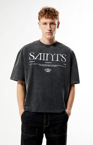 Saints Washed Cropped Boxy T-Shirt image number 2