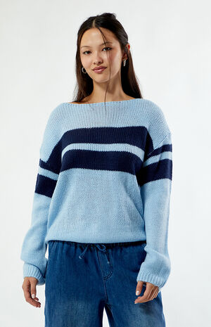 Boat Neck Striped Sweater image number 1