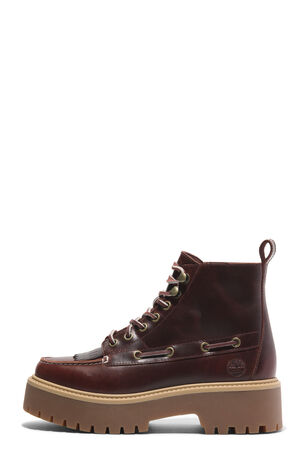 Women's Burgundy Stone Street Mid Lace-Up Boots image number 8