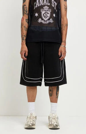 Piping Fleece Baggy Sweat Shorts image number 2