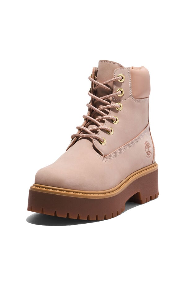 Timberland Women's Tan Stone Street 6inch Lace-Up Waterproof Boots
