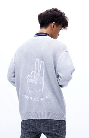 Oversized Embroidered Cardigan Oversized Embroidered Cardigan image number null