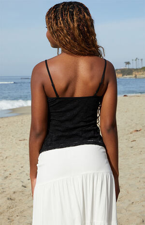 Black Amara Lace Tank Top image number 4