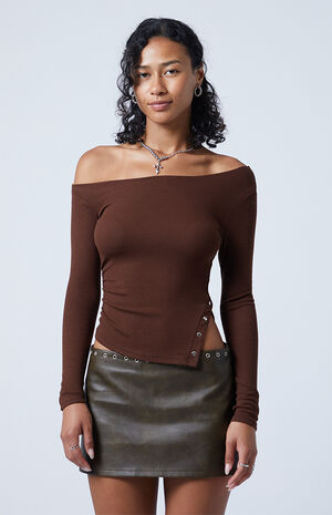 Charlotte Long Sleeve Side Button Top image number 2