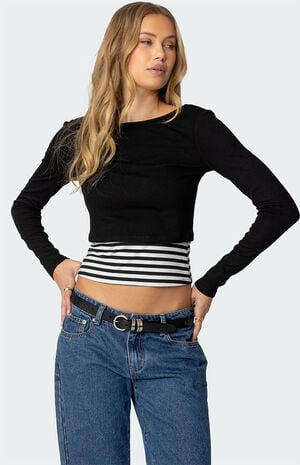 Shania Layered Striped Top image number 1
