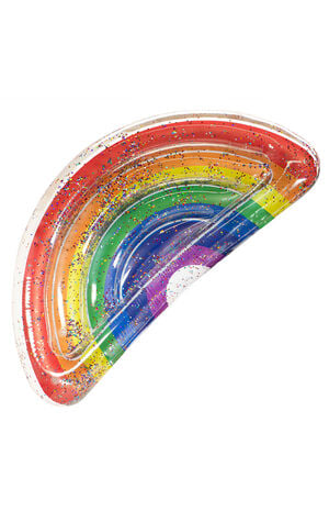 Inflatable Rainbow Glitter Half Island Pool Float image number 5