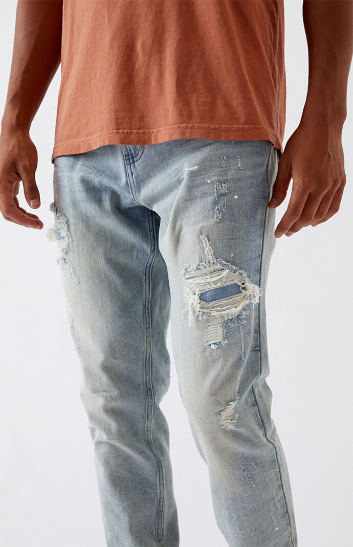 Light Stitch Repair Stacked Skinny Jeans PacSun PacSun