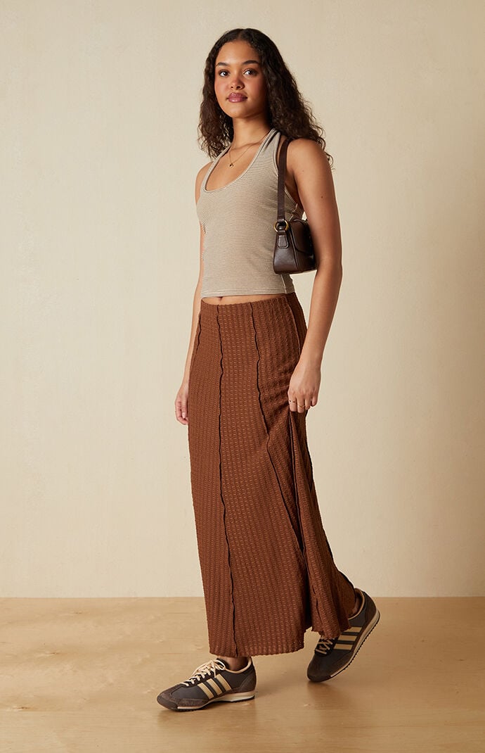 スカート Lace Midi Skirt (Brown) sinoon Women's Lace Midi A-Line Skirt - A New Day™ Robust Maroon