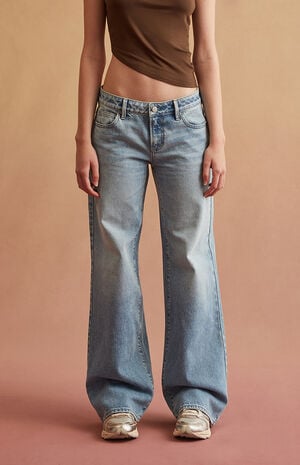 Light Blue Low Rise Girlfriend Jeans image number 2