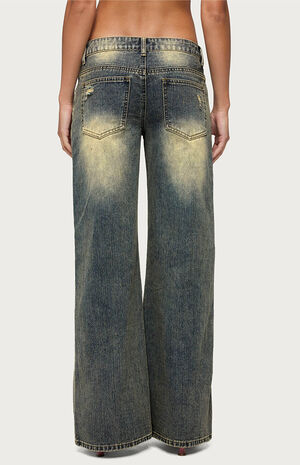Noor Distressed Low Rise Baggy Jeans image number 3