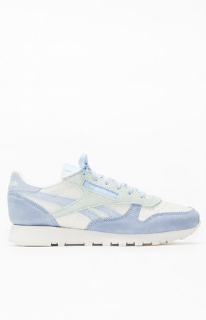 Women's Blue Classic Leather & Suede Sneakers image number 1
