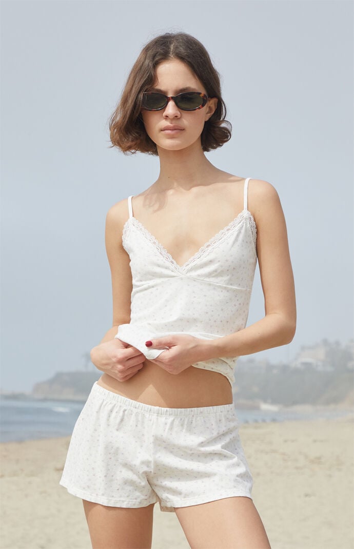 John Galt White & Pink Emery Shorts