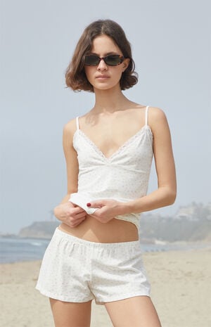 White & Pink Emery Shorts image number 1