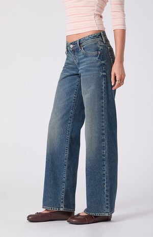 Sammy Ultimate Low Rise Straight Leg Jeans Rhinestone Dark Blue image number 4