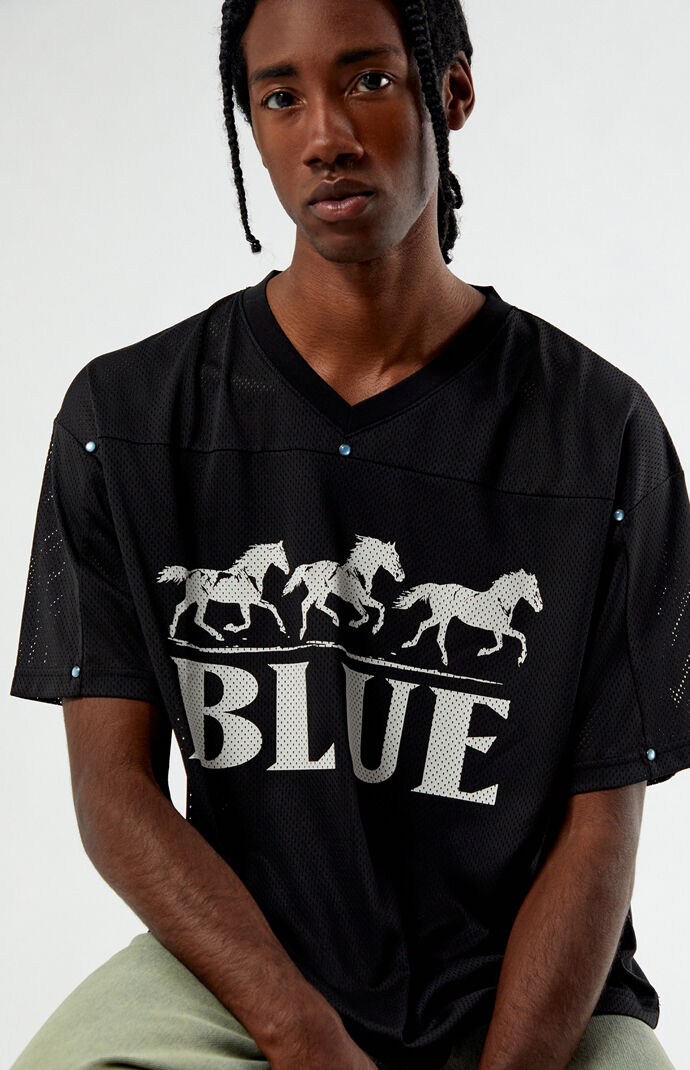 Pacsun Blue V-Neck Cropped Jersey