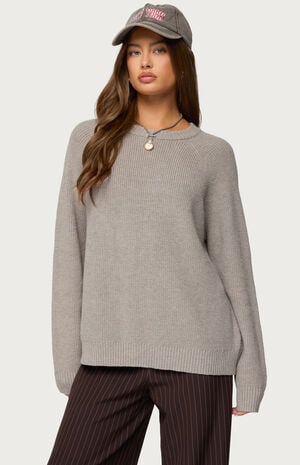 Lavonne Oversized Knit Raglan Sweater image number 1